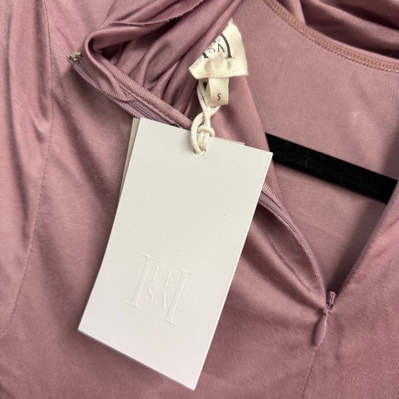 HELSA Josephine Dress Truffle tan ruched slinky maxi jersey gown Revolve S - Picture 9 of 9